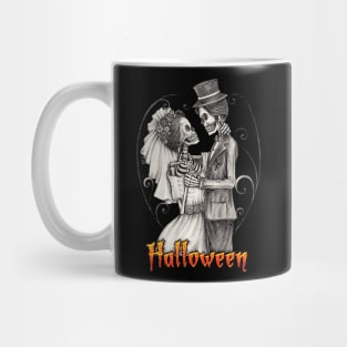 Halloween Wedding Day in October Bride and Groom Mug